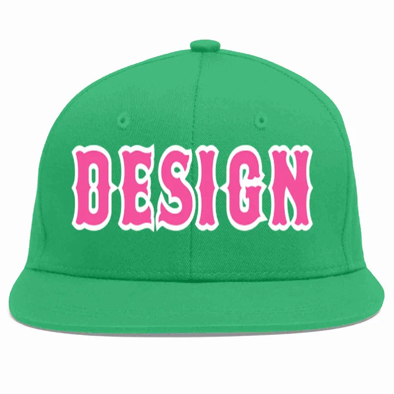 Baseball Cap For Fundraising Campaigns-Custom Teal Pink-White Flat Eaves Sport Baseball Cap