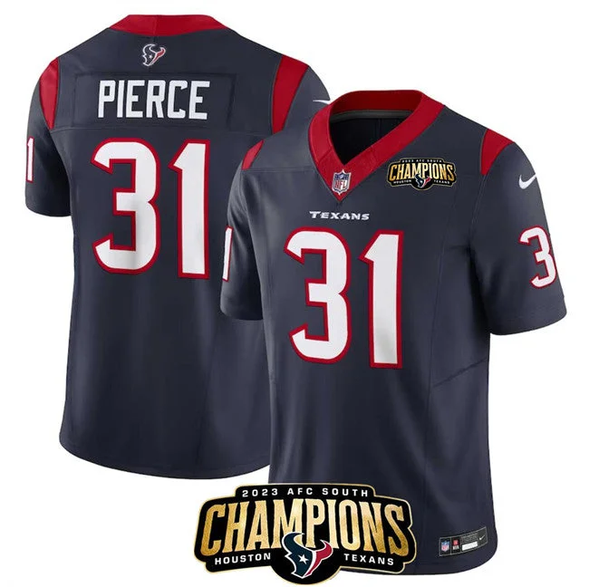 Football Jersey For Sale-Men's Houston Texans #31 Dameon Pierce Navy 2023 F.U.S.E. AFC South Champions Patch Vapor Untouchable Limited Football Stitched Jersey