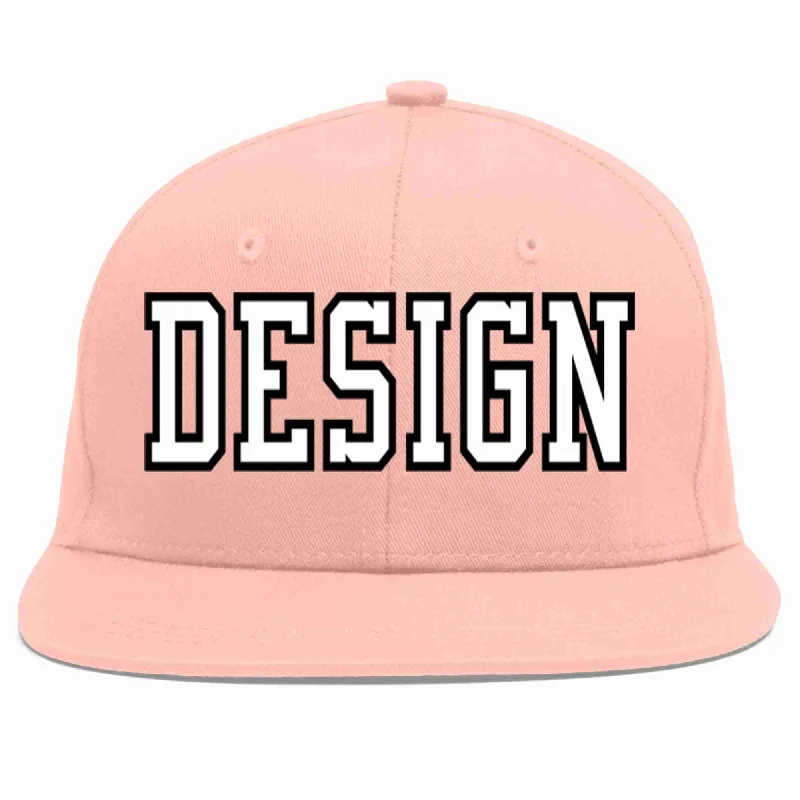 Baseball Cap For Personalized Gifts-Custom Pink White-Black Flat Eaves Sport Baseball Cap Design for Men/Women/Youth