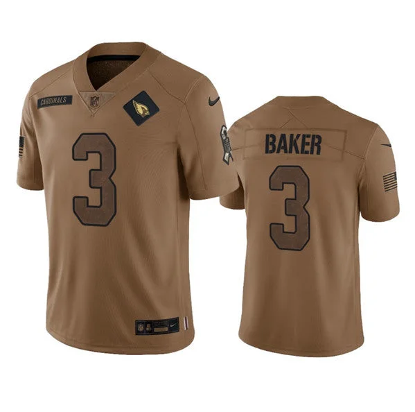 Football Jersey For Official Fan Gear Custom Orders-Men's Arizona Cardinals #3 Budda Baker 2023 Brown Salute To Service Limited Football Stitched Jersey