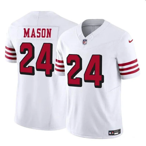 Football Jersey For Professional Fan Gear-Men's San Francisco 49ers #24 Jordan Mason New White 2023 F.U.S.E. Football Stitched Jersey