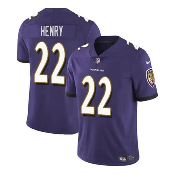 Football Jersey For Player And Team Apparel-Men's Baltimore Ravens #22 Derrick Henry Purple Vapor Limited Football Stitched Jersey