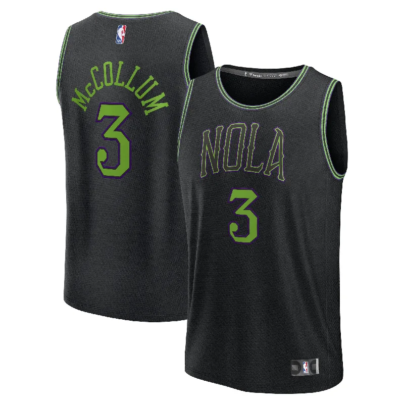 Basketball Jersey For Custom Tournament Fan Gear-Cj Mccollum New Orleans Pelicans Branded Fast Break Basketball Jersey - Black - City Edition