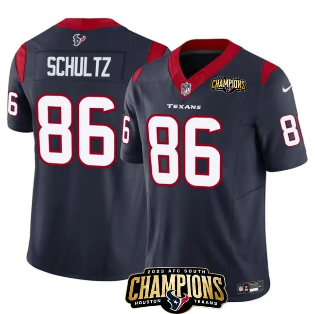 Football Jersey For Limited-Time Offers-Men's Houston Texans #86 Dalton Schultz Navy 2023 F.U.S.E. AFC South Champions Patch Vapor Untouchable Limited Football Stitched Jersey