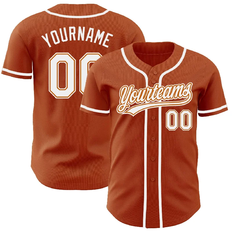 Baseball Jersey For Custom School Gear-Custom Texas Orange White Authentic Baseball Jersey