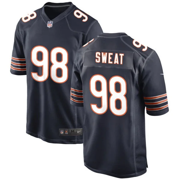 Football Jersey For Fan Gifts-Men's Chicago Bears #98 Montez Sweat Navy Football Stitched Game Jersey