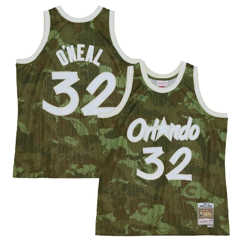 Basketball Jersey For High-Quality Team Merchandise-Shaquille O'neal Orlando Magic Hardwood Classics 1994/95 Ghost Green Swingman Basketball Jersey - Camo