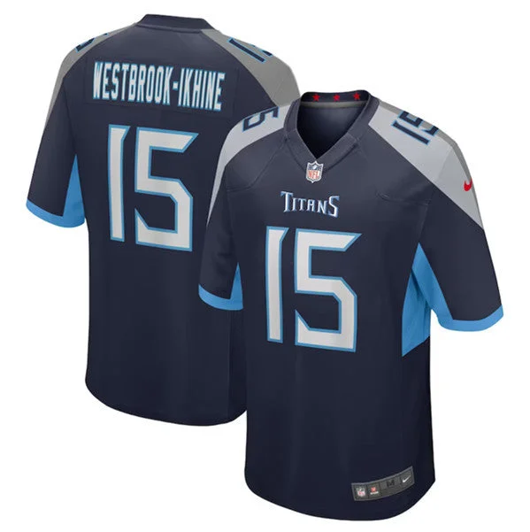 Football Jersey For Tournament Teams-Men's Tennessee Titans #15 Nick Westbrook-Ikhine Navy Football Stitched Game Jersey