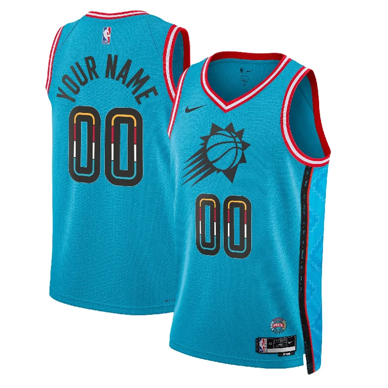 Basketball Jersey For Personalized Fan Gear-Phoenix Suns Unisex 2022/23 Swingman Custom Basketball Jersey - City Edition - Turquoise