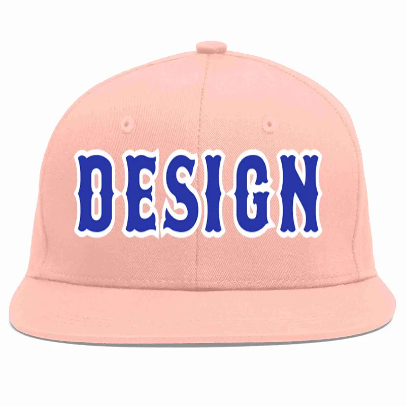 Baseball Cap For Official Sports Merchandise-Custom Pink Royal-White Flat Eaves Sport Baseball Cap Design for Men/Women/Youth