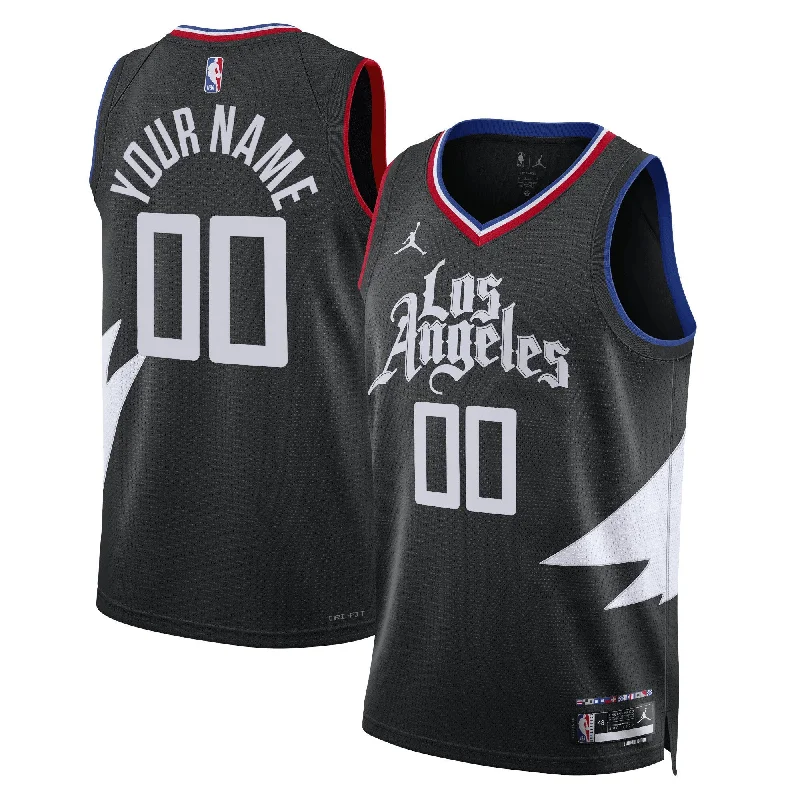 Basketball Jersey For School Fan Orders-La Clippers Jordan Brand Unisex 2022/23 Swingman Custom Basketball Jersey - Statement Edition - Black