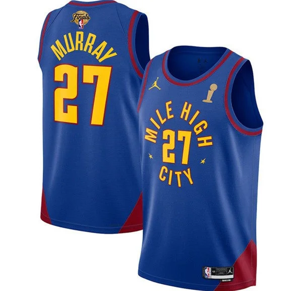 Basketball Jersey For Group Custom Fan Orders-Nuggets 27 Jamal Murray Blue 2023 Finals Champions Jordan Brand Swingman Basketball Jersey