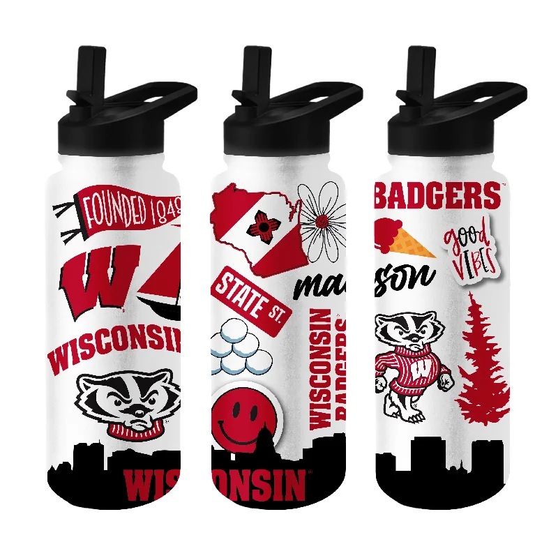 Team Mug For Sports Events-Wisconsin 34oz Native Quencher Bottle