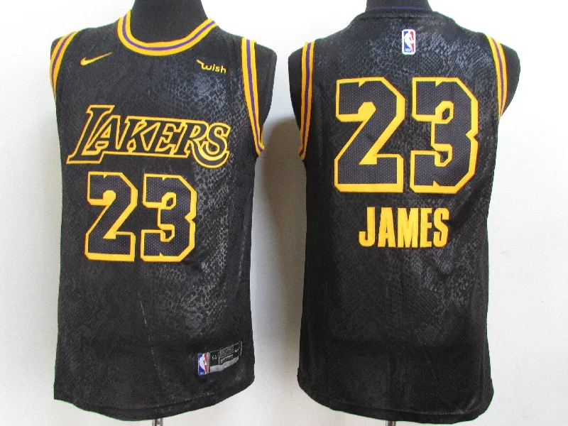 Basketball Jersey For Special Player Editions-Lakers 23 Lebron James Black 2021 City Edition Swingman Basketball Jersey