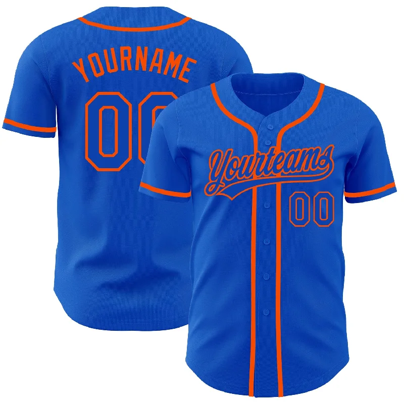 Baseball Jersey For Game Day-Custom Thunder Blue Orange Authentic Baseball Jersey