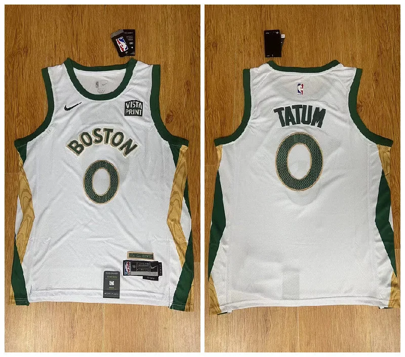 Basketball Jersey For Special Edition Fan Gear-Celtics 0 Jayson Tatum White 2023-24 City Edition Swingman Basketball Jersey