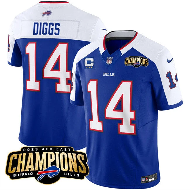 Football Jersey For Team Spirit Merchandise-Men's Buffalo Bills #14 Stefon Diggs Blue/White 2023 F.U.S.E. AFC East Champions With 4-star C Ptach Football Stitched Jersey