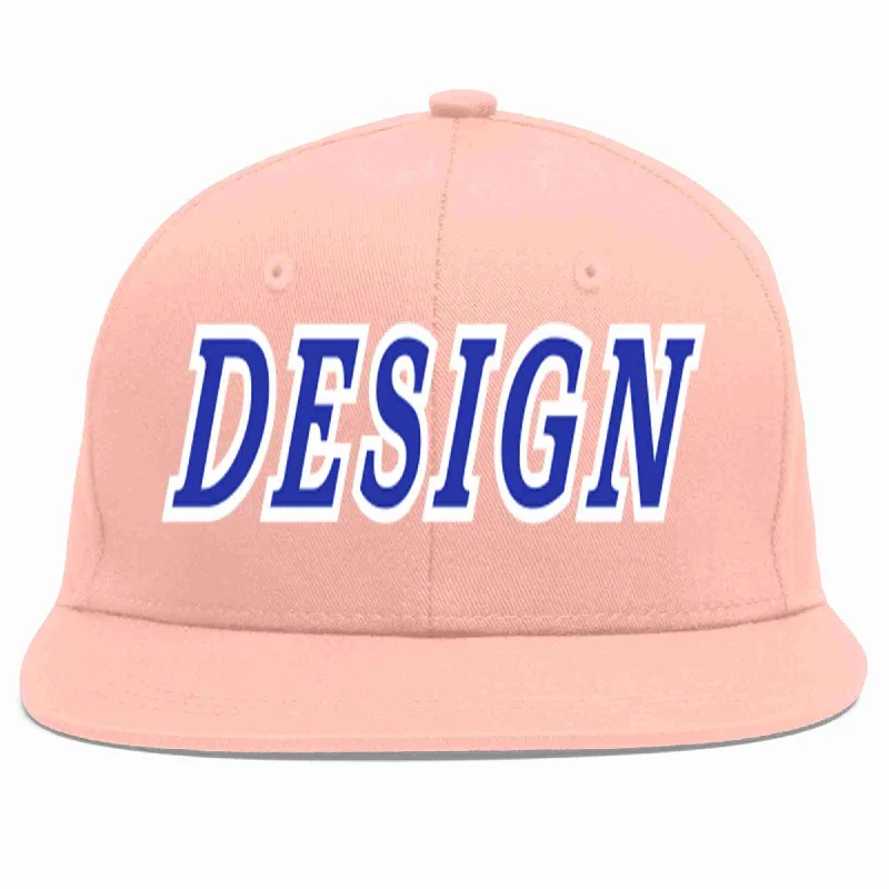 Baseball Cap For Fan Apparel-Custom Pink Royal-White Flat Eaves Sport Baseball Cap Design for Men/Women/Youth