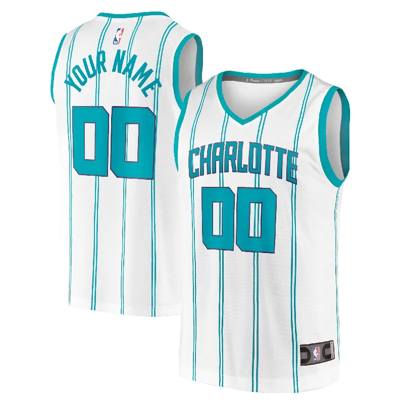 Basketball Jersey For Player Custom Orders-Charlotte Hornets Branded Fast Break Custom Basketball Jersey - Association Edition - White