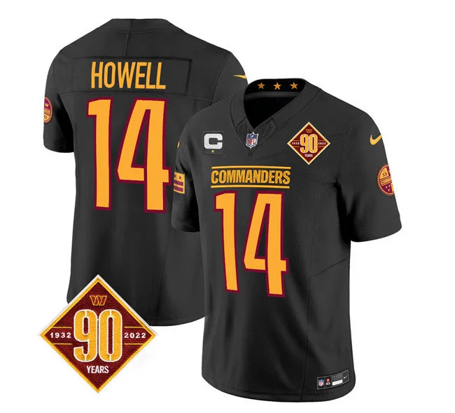 Football Jersey For Exclusive Tournament Merchandise-Men's Washington Commanders #14 Sam Howell Black 2023 F.U.S.E. 90th Anniversary Vapor Limited Football Stitched Jersey