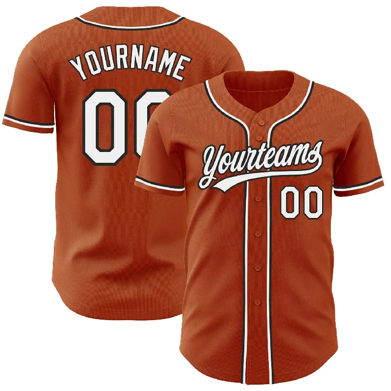 Baseball Jersey For College Sports Merchandise-Custom Texas Orange White-Black Authentic Baseball Jersey