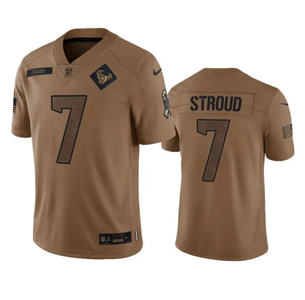 Football Jersey For Youth Sports Teams-Men's Houston Texans #7 C.J. Stroud 2023 Brown Salute To Service Limited Football Stitched Jersey