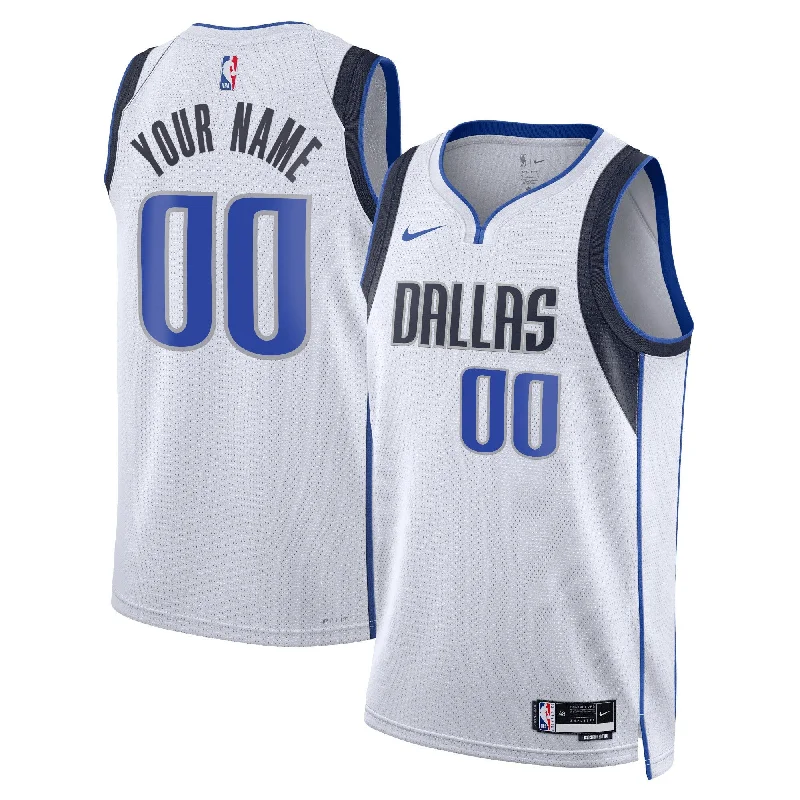 Basketball Jersey For Custom Fan Events-Dallas Mavericks Unisex Swingman Custom Basketball Jersey White - Association Edition