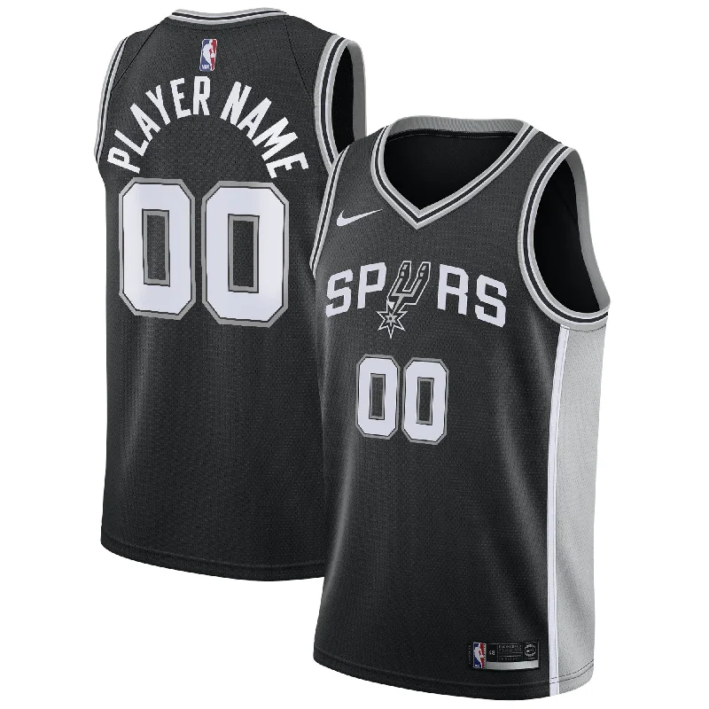 Basketball Jersey With Personalized Graphics-San Antonio Spurs Swingman Custom Basketball Jersey Black - Icon Edition