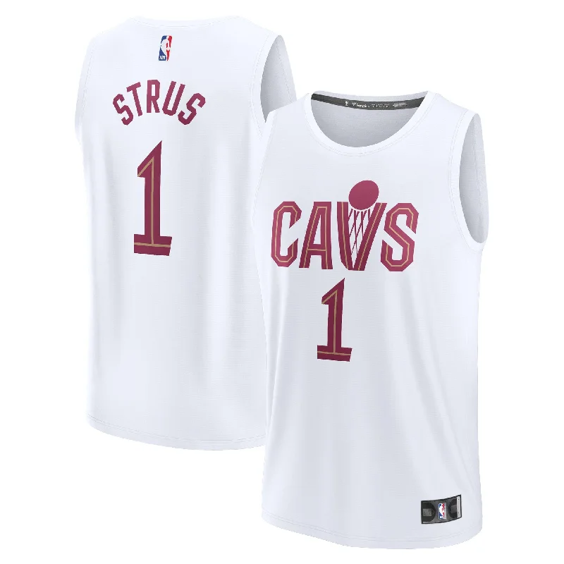 Basketball Jersey For Special Edition Fan Apparel-Max Strus Cleveland Cavaliers Branded Fast Break Player Basketball Jersey - Association Edition - White