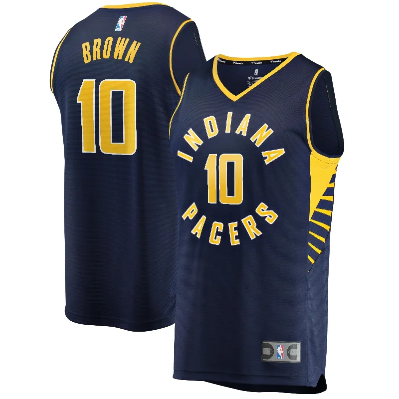 Basketball Jersey For Fundraisers-Kendall Brown Indiana Pacers Branded 2021/22 Fast Break Basketball Jersey - Icon Edition - Navy