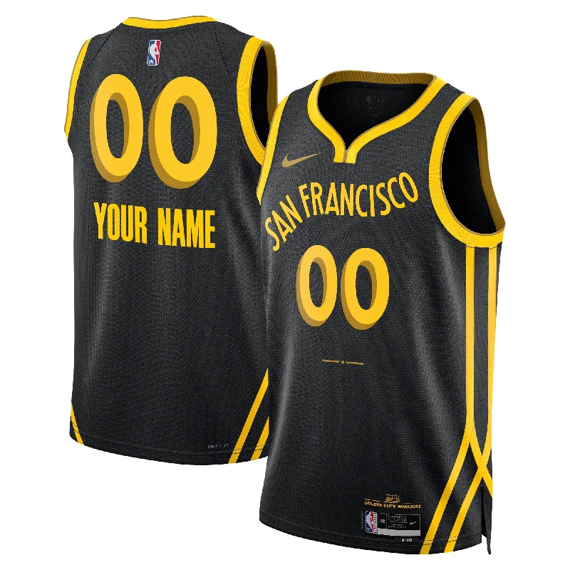 Basketball Jersey For Custom Team Logos-Golden State Warriors Unisex 2023/24 Custom Swingman Basketball Jersey - Black - City Edition