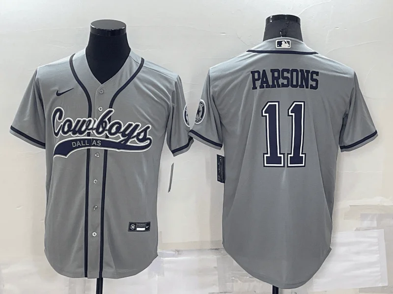 Baseball Jersey For Custom Tournament Fan Gear-Men's Dallas Cowboys #11 Micah Parsons Grey Stitched Cool Base Baseball Jersey