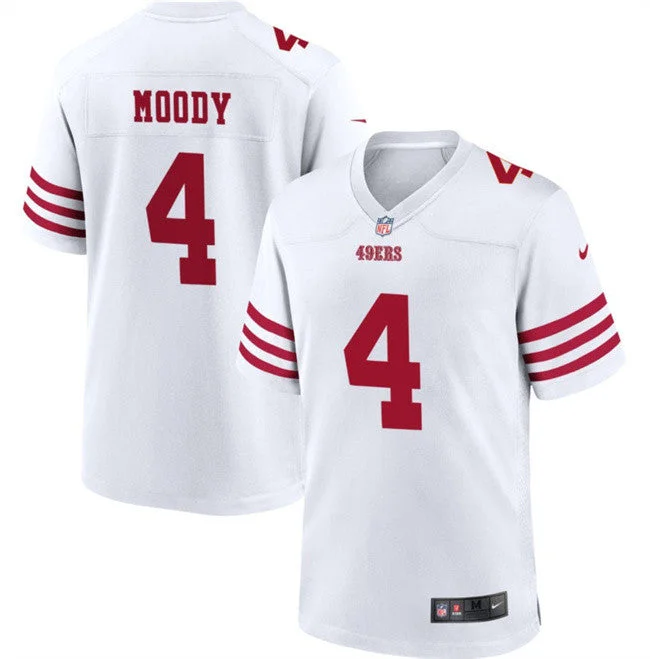 Football Jersey For Special Edition Orders-Men's San Francisco 49ers #4 Jake Moody White Football Stitched Game Jersey