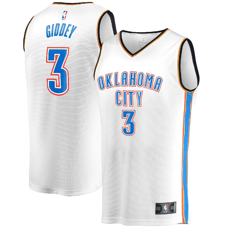 Basketball Jersey For Professional Teams-Josh Giddey Oklahoma City Thunder Branded Fast Break Player Basketball Jersey - Association Edition - White