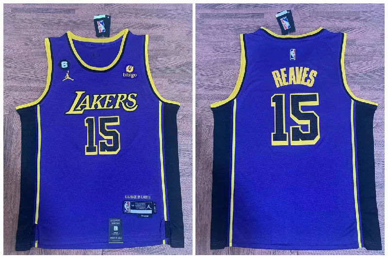 Basketball Jersey For Basketball Game Day-Lakers 15 Austin Reaves Purple City Edition Swingman Basketball Jersey