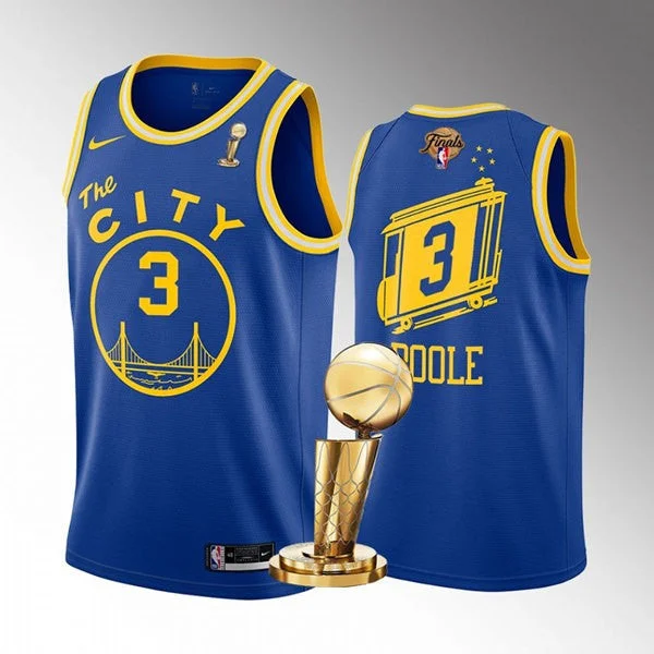 Basketball Jersey For Youth Teams-Warriors 3 Jordan Poole Blue 2022 Finals Champions Swingman Basketball Jersey