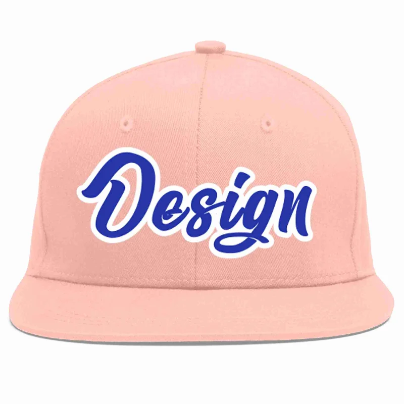 Baseball Cap For Outdoor Sports-Custom Pink Royal-White Flat Eaves Sport Baseball Cap Design for Men/Women/Youth