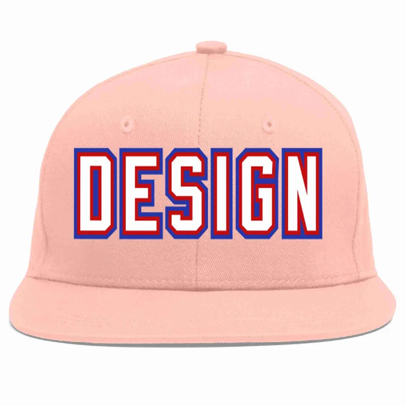 Baseball Cap With Custom Color Options-Custom Pink White-Red Flat Eaves Sport Baseball Cap Design for Men/Women/Youth