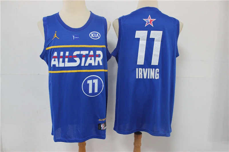 Basketball Jersey For Promotional Sales-Nets 11 Kyrie Irving Blue 2021 All-Star Jordan Brand Swingman Basketball Jersey